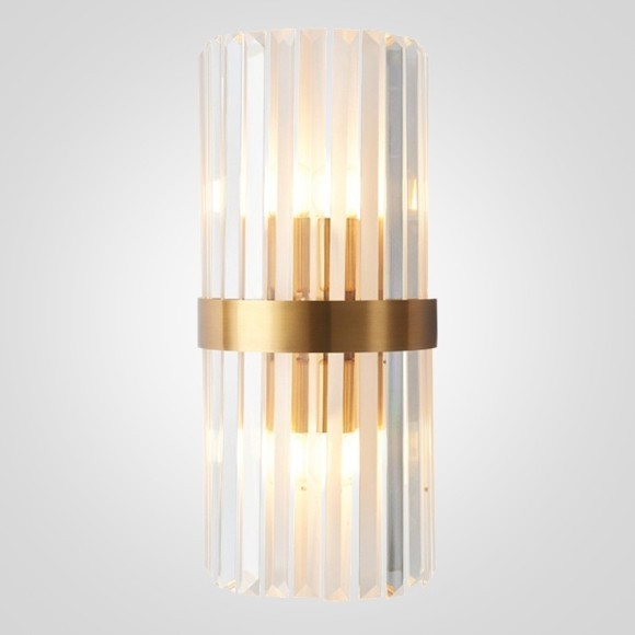 Бра Odeon Clear Glass Gold Metal Wall Lamp By Imperiumloft