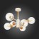 SLE109502-06 Светильник потолочный Белый, Светлое дерево/Прозрачный E27 6*60W LIONE