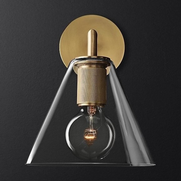 Бра Rh Utilitaire Funnel Shade Single Sconce Brass By Imperiumloft