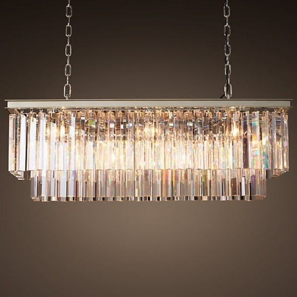 Люстра Rh 1920S Odeon Clear Glass Fringe 120 Nickel By Imperiumloft